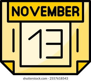 13 November Filled Style Icon Design