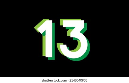 13 Number New Green white Nature Logo