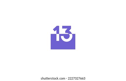 13 Number Purple Fresh Minimal Logo