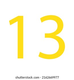 13 NÚMERO DE ILUSTRACIÓN SIMPLE DEL VECTOR DE ARTE DEL CLIP