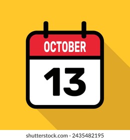 13 October Calendar Vector illustration background design.