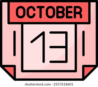 13 October Filled Style Icon Design