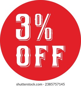 13% off and label vector and illustration art with Retro font and red color combination in white background.