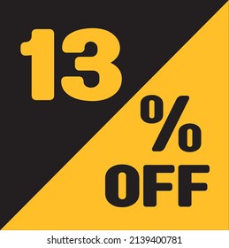 Up To 13% Off Special Offer sale sticker black and gold, vector illustration