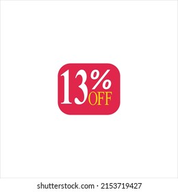 13 offer tag discount vector icon stamp on a white background