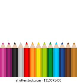 13 pencils colors with white background vector isolated