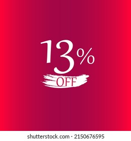 13 percent discount with paint brush red backgound