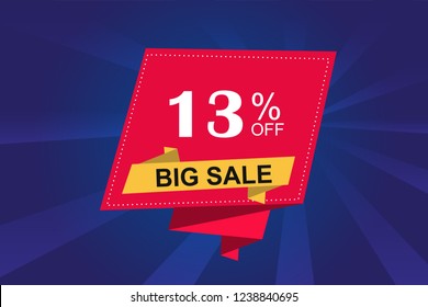 13 percent off discount promotion sale,  sale promo marketing.
