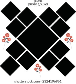 13 photo collage template. vector illustration, new collections