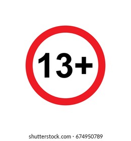 13 plus icon illustration isolated vector sign symbol