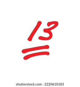 13 points exam score, thirteen points grade results - vector
