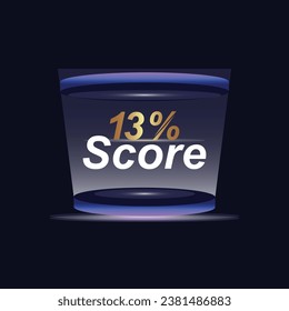 13% Score Sign Designed to catch the  and illustration  combination in blue Vector illustration background design.