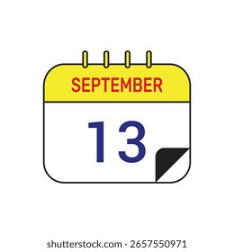 13 september calendar icon vector illustration design