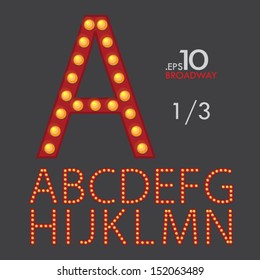 1-3 Set of Broadway Vector Alphabet A-N Editable