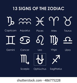 13 signs zodiac horoscope ophiuchus dates vector