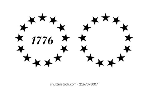 13 Stars 1776 Independence Day Patriotic Union 13 stars in circle United States of America