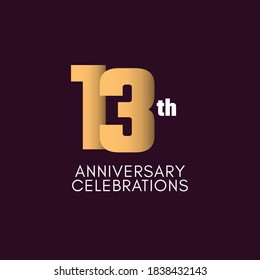 13 th Anniversary Celebration Vector Template Design Illustration
