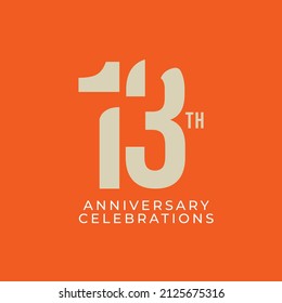 13 Th Anniversary Celebration Vector Template Design Illustration