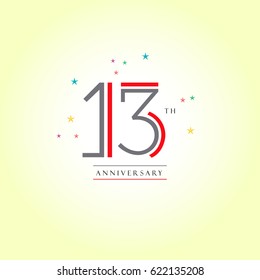 13 th anniversary logo design vector element