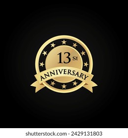 13 th Anniversary logo template illustration. suitable for you