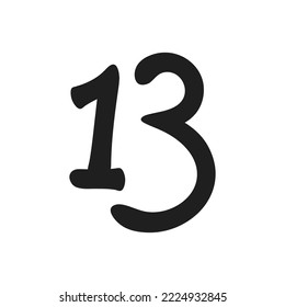 13 th Anniversary Vector Template Design Illustration Geometric symbol Logotype concept