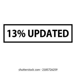 13% Updated Icon Label and Sign.perfect font and black color isolated white color background for stamp and other
