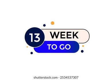 13 week to go, icon, stile, timer, countdown, clock, time,  background, template, 13 week to go countdown, sticker, left banner, business, sale, label button
