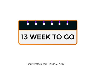 13 week to go, icon, stile, timer, countdown, clock, time,  background, template, 13 week to go countdown, sticker, left banner, business, sale, label button
