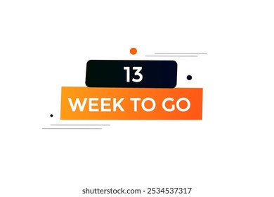 13 week to go, icon, stile, timer, countdown, clock, time,  background, template, 13 week to go countdown, sticker, left banner, business, sale, label button
