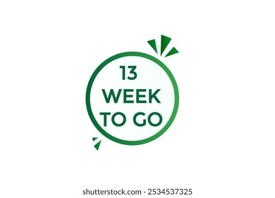 13 week to go, icon, stile, timer, countdown, clock, time,  background, template, 13 week to go countdown, sticker, left banner, business, sale, label button
