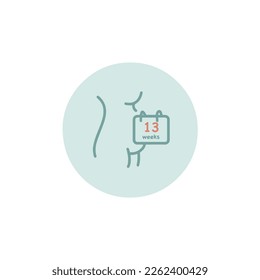 Signo vector preñado de 13 semanas. Primer trimestre.