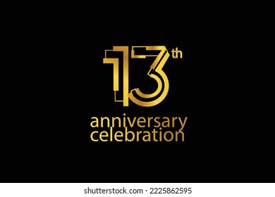 13 year anniversary celebration abstract style logotype. anniversary with purple, yellow, orange color isolated on white background, vector design for celebration vector