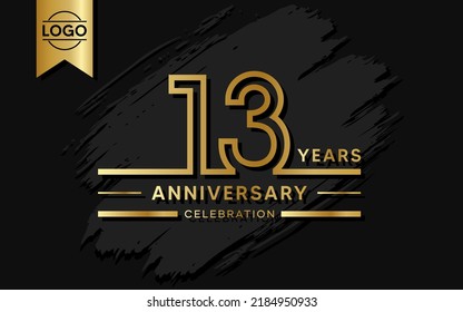 13 year anniversary celebration design template. vector template illustration