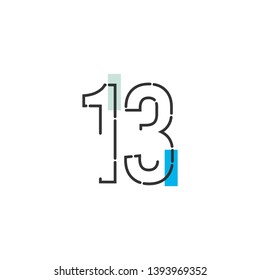 13 Year Anniversary Celebration Vector Template Design Illustration