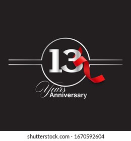 13 Year Anniversary celebration Vector Template Design Illustration