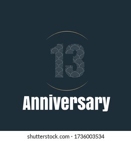 13 year anniversary celebration, vector design for celebrations, invitation cards and greeting cards