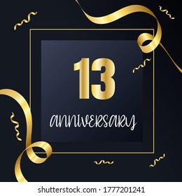 13 year anniversary celebration, vector design for celebrations, invitation cards and greeting cards