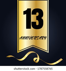 13 year anniversary celebration, vector design for celebrations, invitation cards and greeting cards