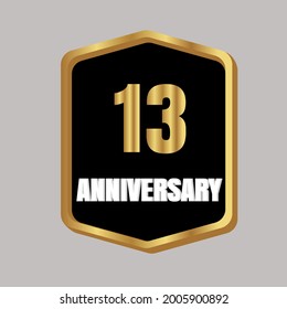 13 year anniversary celebration, vector design for celebrations, invitation cards and greeting cards