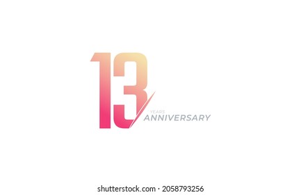 13 Year Anniversary Celebration Vector. Happy Anniversary Greeting Celebrates Template Design Illustration