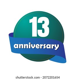 13 year anniversary celebration, vector design for celebrations, invitation cards and greeting cards