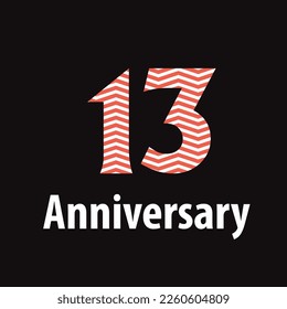 13 year anniversary celebration, vector design for celebrations, invitation cards and greeting cards