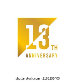 13 year anniversary design template. vector template illustration