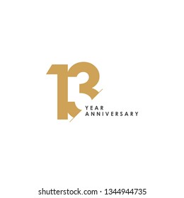 13 Year Anniversary Vector Template Design Illustration