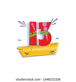 13 Year Anniversary Vector Template Design Illustration