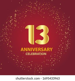 13 years anniversary celebration logo vector template design illustration