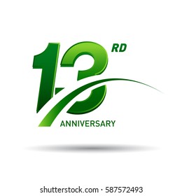 13 Years Anniversary. Celebration Logo Design