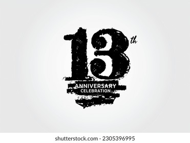 13 years anniversary celebration logotype black vector, 13th birthday logo, 13 number design, anniversary year banner, anniversary design elements for invitation card and poster. number design vector