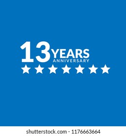 13 years anniversary celebration simple logo