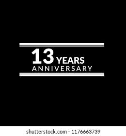 13 years anniversary celebration simple logo